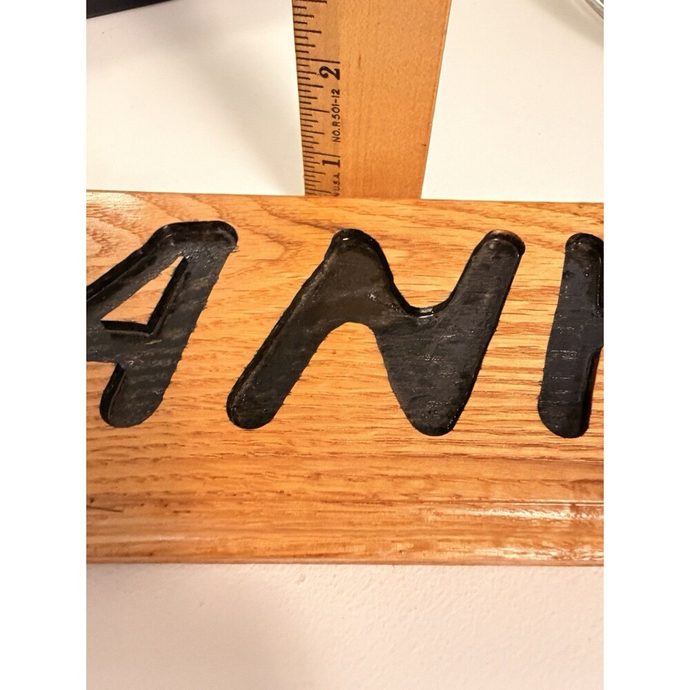 Hand Carved Wood Name Plaque HANK Rustic Wooden Sign Wall Hanging Decor Art - Picture 10 of 10
